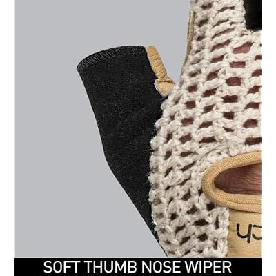 AERO|TECH|DESIGNS | Crochet Cycling Gloves | Extra Thick Gel Padded Palms | Natural Leather and Cotton