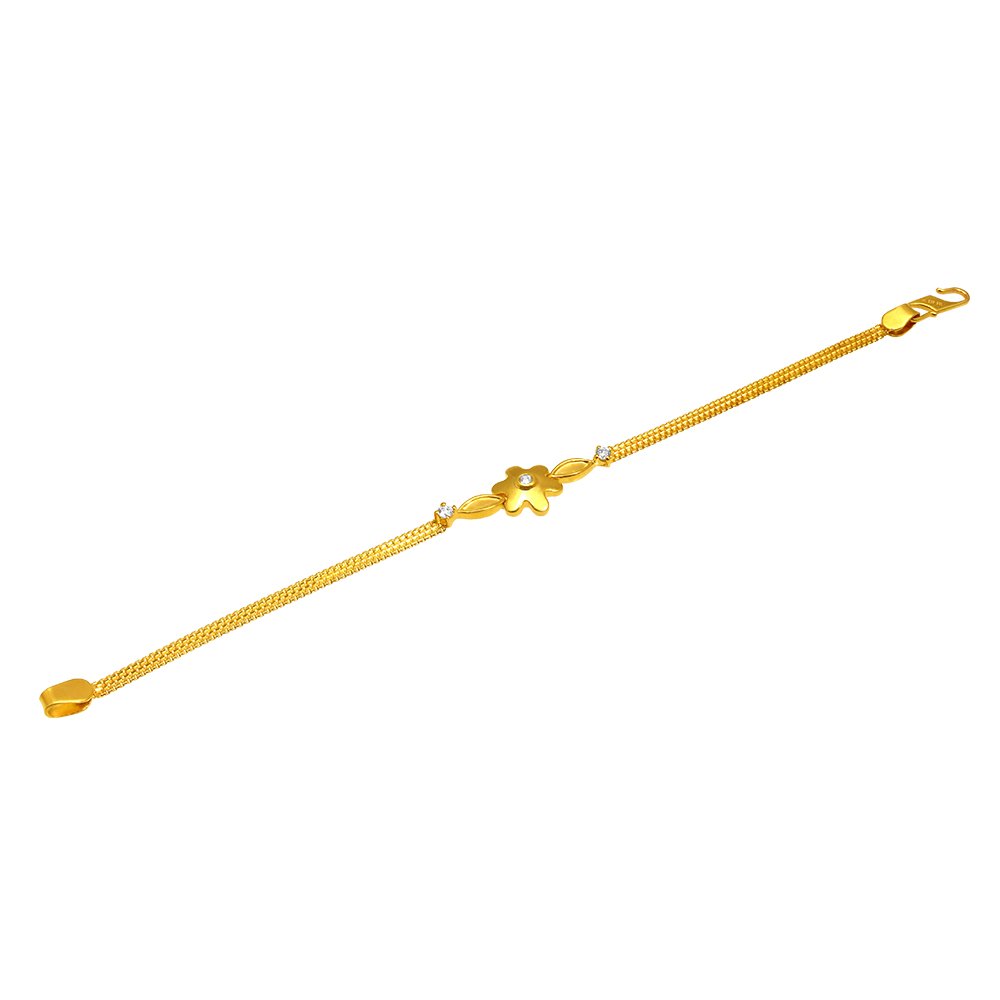 22k (916) Yellow Gold Charm Bracelet For Womens-image-48
