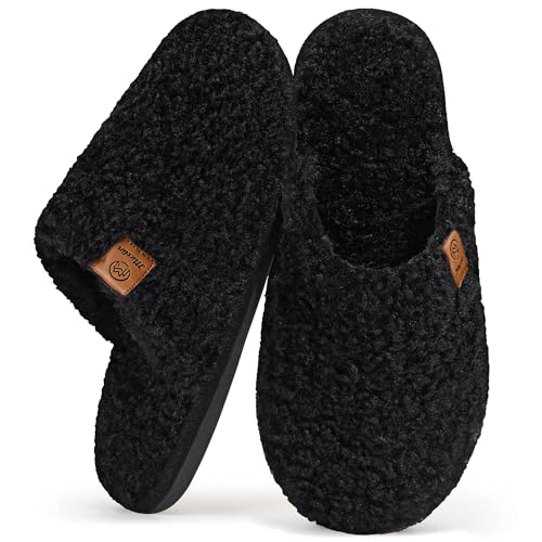 Image of Micolin Slippers For Women Men Fuzzy Winter Warm With Memory Foam House Comfort Fluffy Lining Anti-Skid Cute Indoor Outdoor Shoes