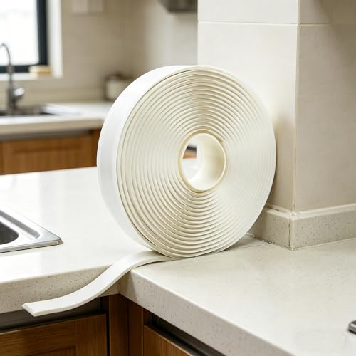Image of White Butyl Tape RV Sealant Highlight Tape,16.4Ft /5M | Waterproof, Putty Tape for Repair Window Glass and EDPM Boat Sealing Roof Pipe Patching