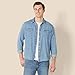 Amazon Essentials Men's Slim-Fit Long-Sleeve Denim Shirt with Snap Buttons, Light Blue, XX-Large