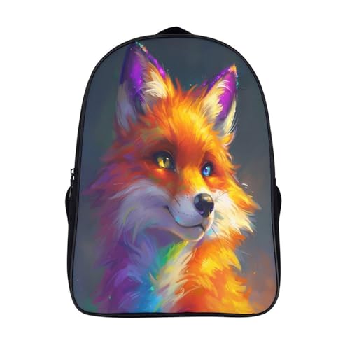 Sac à dos renard 3D 16 pouces pour ados imperméable à 2 compartiments
