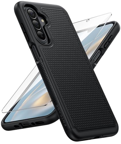 Image of FNTCASE for Samsung Galaxy A27-5G Case: Military Grade Drop Protection Phone Cover, 14ft Drop Tested, Screen Protector Included, Anti-Slip Matte Textured, TPU+PC Dual Layer Shockproof (Black)