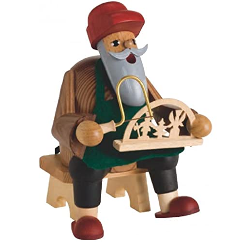 KWO Olbernhau Räuchermann Schwibbogenmacher, 16 cm, Holz, Mehrfarbig