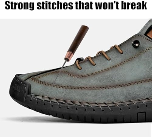 Beelovy Shoes for Men, Easestep Leather Sneaker, Soft Comfort Orthopedic Support, Slip on Lightweight Loafers4