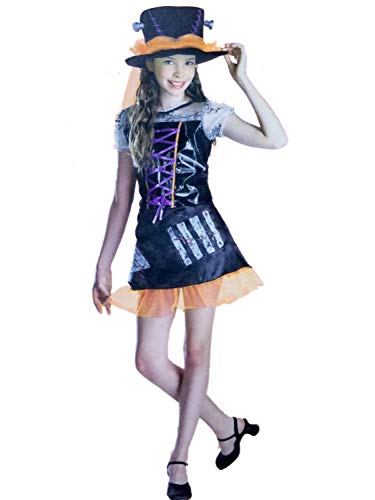 Girls Monster Bride Child Halloween Costume Bride of Frankenstein Large (8-10)