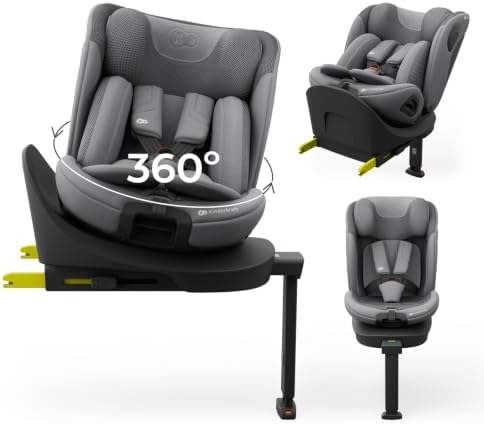 Kinderkraft I-360 2 PRO 4-in-1-Kindersitz, Grau | 40–150 cm, einfache ISOFIX-Montage, 5 Sitzpositionen, 0 bis 36 kg, EASY SPIN 360°