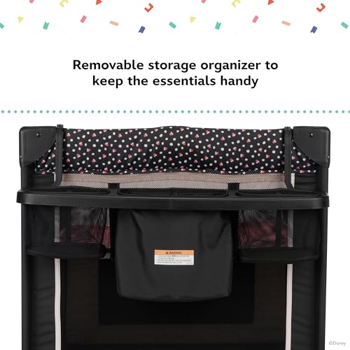 Image of Disney Baby Classic Minnie Mouse 2-in-1 Play Yard with Rocking Bassinet, Minnie Charm