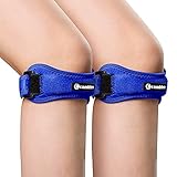 CAMBIVO Patella Knee Strap, 2 Pack Pain Relief Knee Brace & Patellar Tendon Support Band for Running, Hiking, Volleyball, Jumpers Knee, Tendonitis, Arthritis and Injury Recovery (Blue)