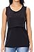 Smallshow Women's 3 Pack Maternity Nursing Tank Tops Medium Blue Stripe-Black-Grey