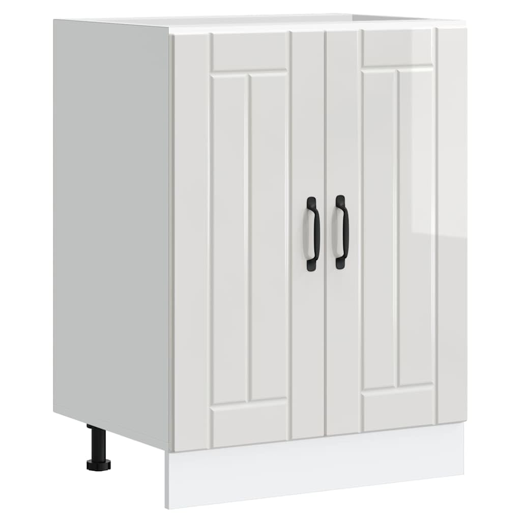 Lucca - Mueble bajo fregadero de madera (60 x 46 x 81,5 cm, patas ajustables, 70 kg, para cocina, almacenamiento para platos y ollas)
