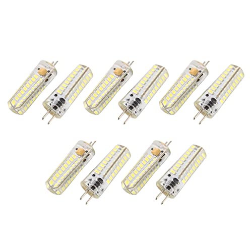 Kznifmk 10X 6.5W GY6.35 Bombillas LED 72 2835 SMD LED 320Lm 50W Lámparas Halógenas Equivalente Regulable Puro 6000K 360 Grados ÁNgulo de Haz Bombilla de Maíz de Silicona