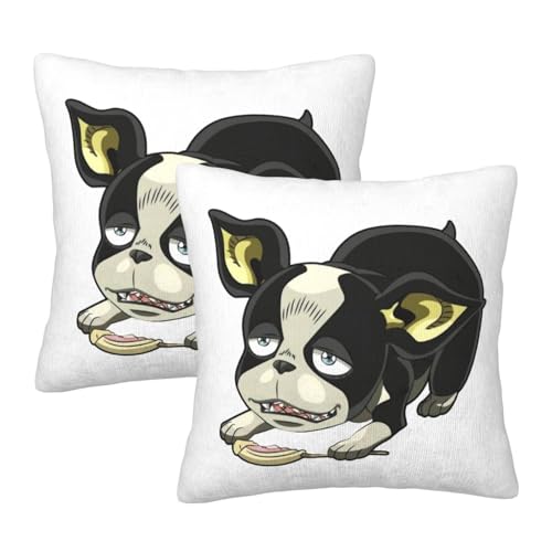 枕カバー ジョジョの奇妙な冒険 イギー クッションカバー 2枚セット 座布団カバー まくらカバー おしゃれ 可愛い ソファ背当て 抱き枕 インテリア飾り オフィス 部屋飾り 四季通用 55X55cm