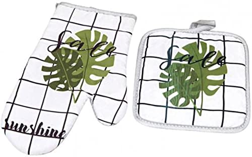Ofenhandschuhe Topfhandschuhe Ofenhandschuhe und Topfhalter Set Ofenhandschuhe Hitzebeständige Nette rutschfeste Baumwolle Ofenhandschuhe zum Kochen von Grillmikrowellenbacken BBQ Küche Topflappen Bac Cover