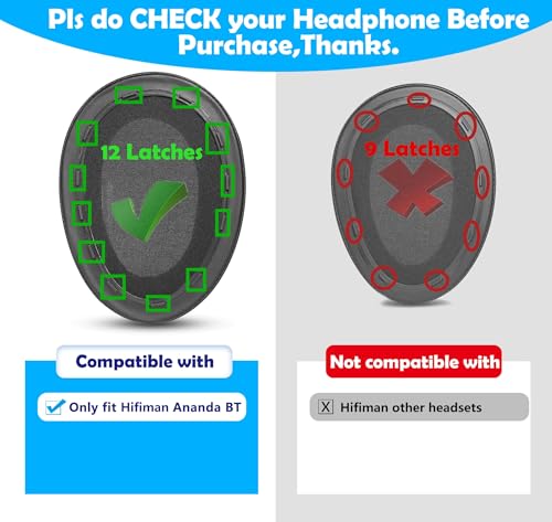 Almohadillas Ananda BT EarPads para orejeras reemplazo compatibles con audífonos Hifiman Ananda BT miniatura 2