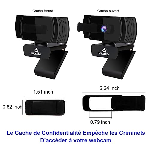 Webcam 1080p streaming NexiGo avec microphone pour enregistrement vidéo