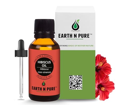 Image of Earth N Pure Hibiscus Oil (Gudhal Oil) Natural and Therapeutic Grade with Glass Dropper - 30 ml