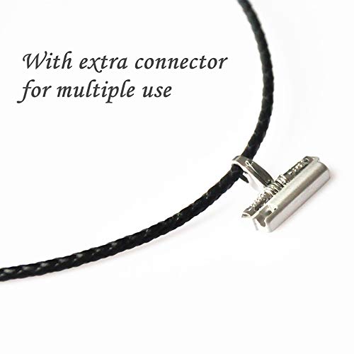 Usee Tech Genuine Leather Necklace Compatible With Fitbit Versa Smartwatch New Watch Bands Cowhide Double Loop Two Way Strap Neckband Bracelet - Black #TOP1