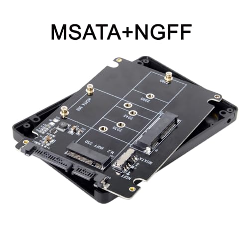 xiwai Combo M.2 NGFF B-Key & mSATA SSD to SATA 3.0 Adapter Converter Case Enclosure with Switch - Thumbnail 5