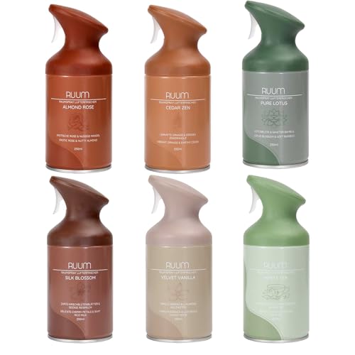 RUUM Raumspray 6x 250ml Mix Set - Lufterfrischer für Wohnung, WC & Bad, gemischte Düfte - Air Freshener & Geruchsentferner Spray