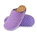 Dunlop Ciabatte Donna, Pantofole Invernali con Pelliccia, Babbucce Antiscivolo con Soletta Memory Foam, Ciabatta da Casa (Viola, Numeric_39)