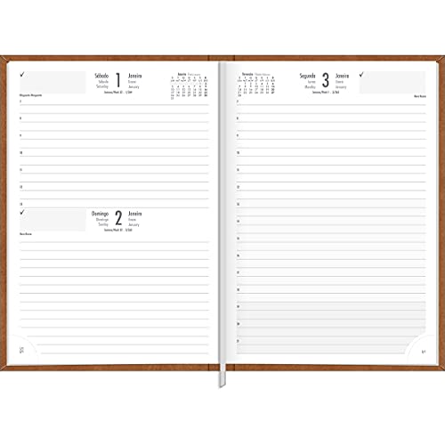 Agenda Executiva Costurada Diária 14,5 x 20,5 cm Prátika Cores 2022 - Estampa Azul - Tilibra