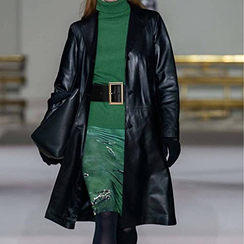 Women Genuine Leather Wide Belts Ladies Vintage Western Design Waist Band Plus Size with Golden Metal Buckle2