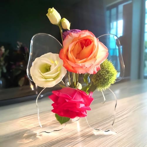 Clear Acrylic Butterfly Vase ，Acrylic Frame Vase，Art Deco ，Decora...