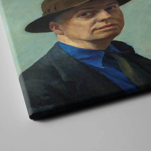 Toile Edward Hopper Autoportrait impression d'art premium texture originale - 3