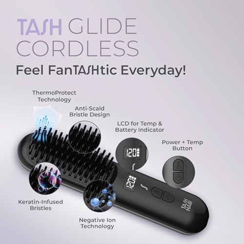 Tash Hair Glide Cordless Hair Straightening Brush 242g - Image 6