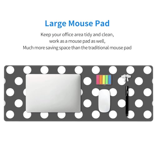 Grand tapis de souris de jeu gris foncé pour bureau et clavier PC