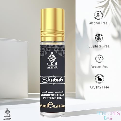 Image of ALEYNA SHABAB Attar Roll-On Perfume, 6ml, White Citrus Floral Fruity Musk Amber Woody Fragrance, Non-Alcoholic, For Men & Women