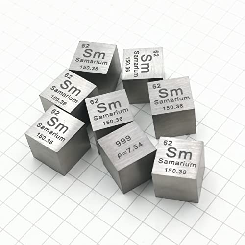 Samarium cube de densité 99,9% : bloc de métal pur pour expérimentation physique - 3