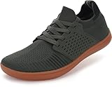 WHITIN Men's Extra Wide Width Trail Running Shoes Minimalist Barefoot Sneakers Size 12.5W Gym Lifting Low Zero Drop Pilates Fitness Green Gum 46