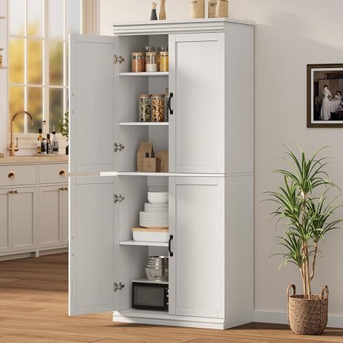 IDEALHOUSE Tall Pantry Cabinet with Adjustable Shelves