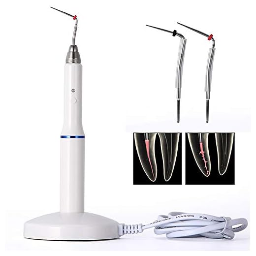 Dental Obturation Pen with Charging Base, Gutta Percha Obturation System Endo Heated Pen with 2 Tips, 110V, US Plug