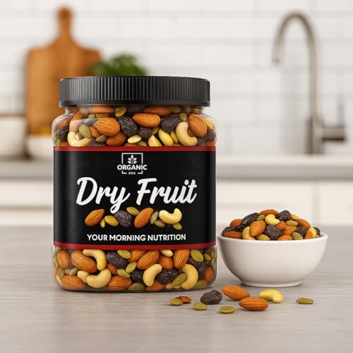 Image of Organic Box 100% Natural and Premium Healthy Mix Dry Fruits and Nuts Healthy for Every Occasion Fresh and Healthy Dry Fruits (1000 Gram) - Diwali Gift Pack