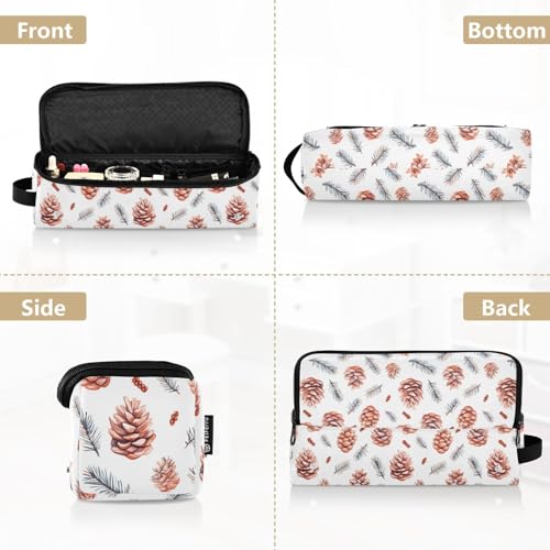 Bolsa de viaje resistente al calor con rama de abeto de Navidad para herramientas de cabello como planchas y rizadores, organizador portátil miniatura 5