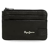 Pepe Jeans Strand Monedero Negro 11x7x1,5 cms Piel