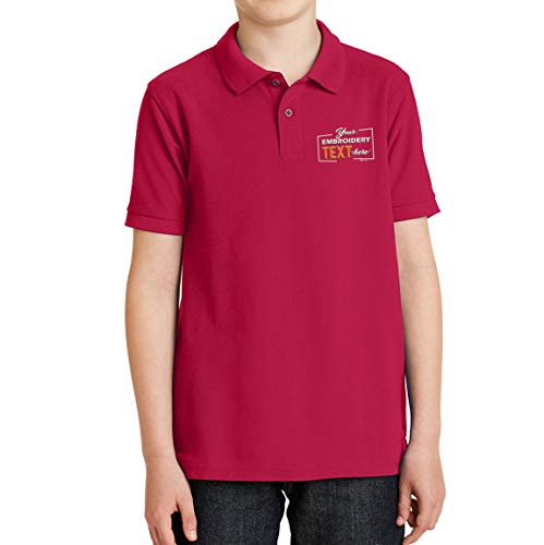 Custom embroidered jersey polo shirts for youth persona…