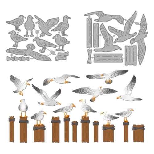 MAYJOYDIY Meeresmöwe Metall Stanzformen Sommervögeln Stanzschablone Holzstapel Prägung Scrapbooking Schnitte Vorlage Für DIY Scrapbooking Basteln Kartenherstellung Album Geschenkdekoration