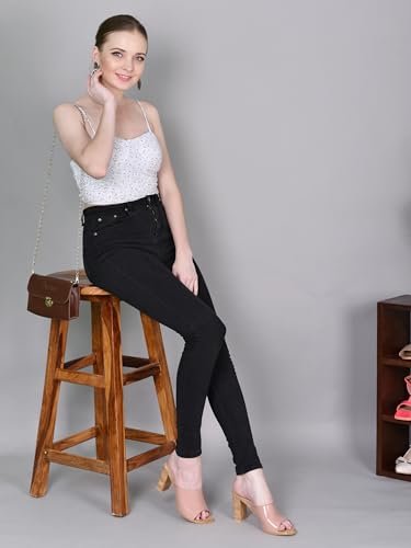 Image of Action Patent Leather Sandals| Pattern| Transparent Block Heel| Ankle Strap Black