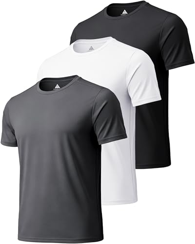 3 Pack Mens Swim Shirts Rash Guard Short Sleeve T-Shirt UPF 50+ Sun Protection Fast Dry Lightweight UV Shirts for Men