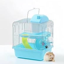 Guinea Pig Cage & Rabbit Cage1/2/3 floors Fully Transparent cage for Hamster Gerbils Pet CageHamster Cage Hamster House Spacious Hamster cage Small Animal Cagewith Hamster AccessoriesBlue,31*24*33cm