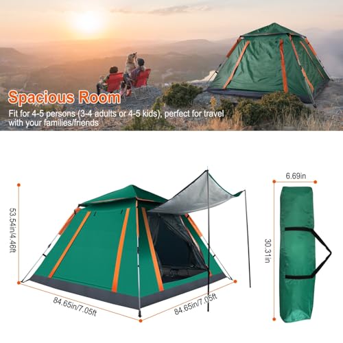 Carpa instantánea familiar para camping pop up 4-5 personas miniatura 6