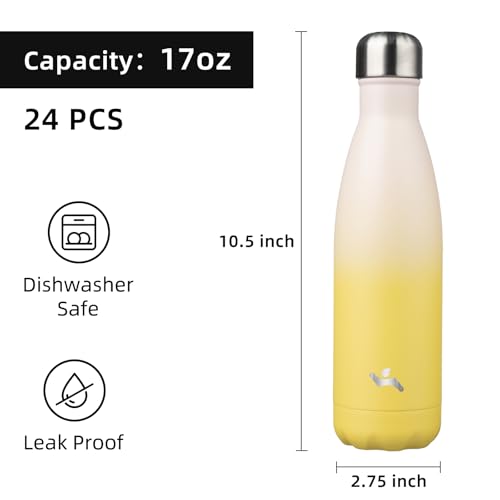 Image of Konokyo 24 Pack 17 oz Insulated Stainless Steel Water Bottle