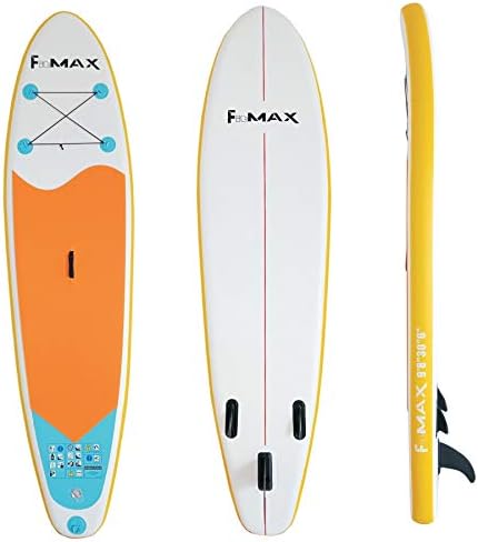 FitMAX Cloudsurfer 10'6" Inflatable Stand Up Paddle Board, Extra Wide Deck with Triple Bottom fins for Superior Stability! Includes Backpack for Easy Carrying and Storage.
