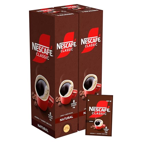 Nescafé Café soluble natural - 2 estuches x 50 sobres de 2 g - Total: 200 g
