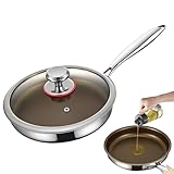 Antihaftbeschichtete Bratpfannen – Titanlegierung | Bratpfanne Aus Edelstahl – Induktionsgeeignet, Langlebig, 22, 24, 26, 28 Cm Große Pfannen Für Omeletts, Eier, Steaks, Hausmannskost, Leicht Zu Reini