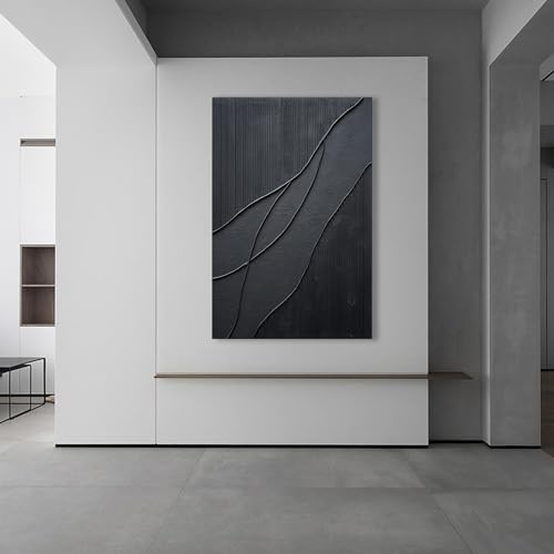 Nankai Art Hand-Painted Thick Texture Black Minimalist Oil Painting 45X30 Inch Large Home Wall Decorative Art Painting thumb #5